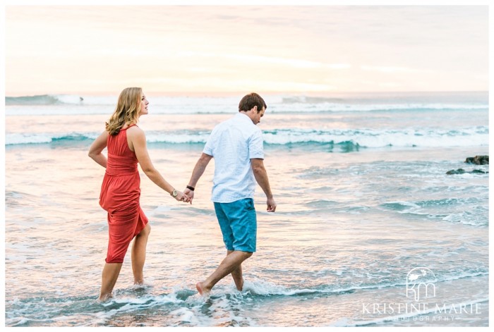 Swamis Beach Sunset Engagement Photo | Encinitas Wedding and Engagement Photographer | Kristine Marie Photography | © www.kristinemariephotography.com