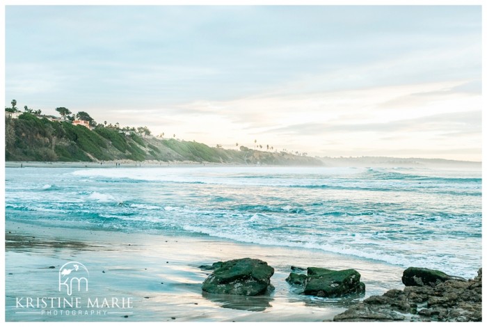 Swamis Beach Sunset Engagement Photo | Encinitas Wedding and Engagement Photographer | Kristine Marie Photography | © www.kristinemariephotography.com