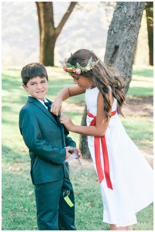 Flower girl and ring bearer | Temecula Creek Inn Wedding Photo | Temecula Wedding Photographer | Kristine Marie Photography | © www.kristinemariephotography.com