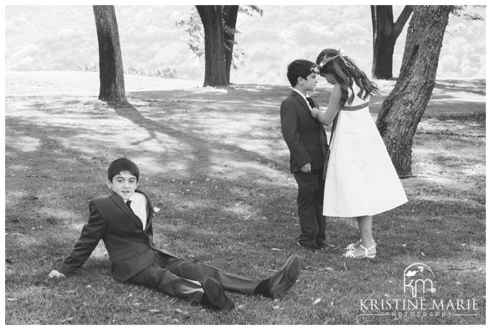 Flowergirl and ring bearer | Temecula Creek Inn Wedding Photo | Temecula Wedding Photographer | Kristine Marie Photography | © www.kristinemariephotography.com