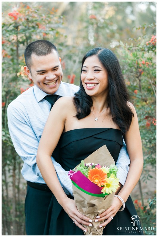 happy couple | UCSD Engagement Photo | La Jolla Engagement Wedding Photographer | © www.kristinemariephotography.com