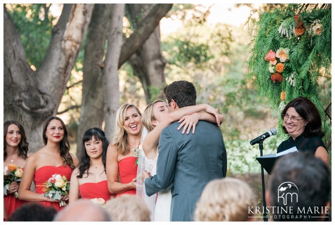 The First Kiss | Temecula Creek Inn Wedding Photo | Temecula Wedding Photographer | Kristine Marie Photography | © www.kristinemariephotography.com