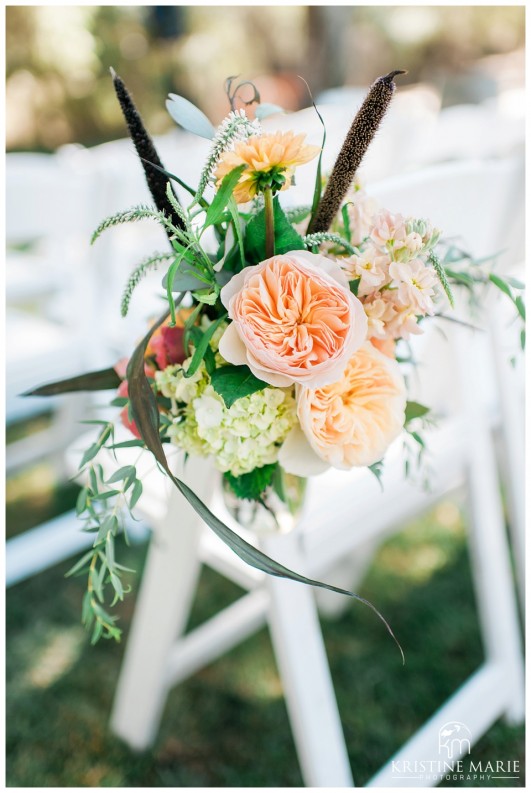 Pale Peach Wedding Flowers | Temecula Creek Inn Wedding Photo | Temecula Wedding Photographer | Kristine Marie Photography | © www.kristinemariephotography.com