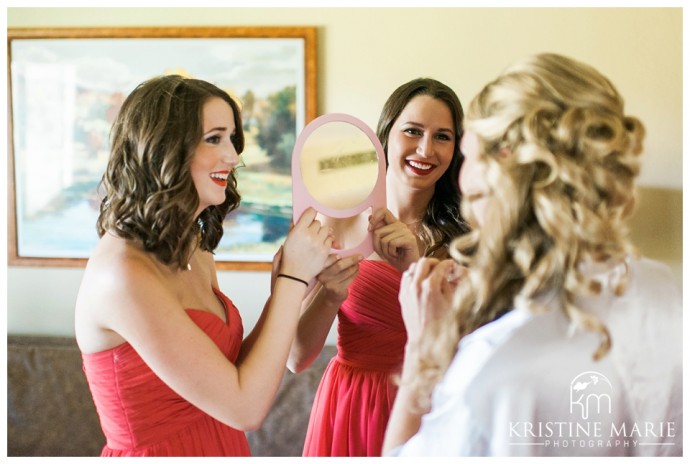 Bridesmaids and Bride Getting Ready | Temecula Creek Inn Wedding Photo | Temecula Wedding Photographer | Kristine Marie Photography | © www.kristinemariephotography.com