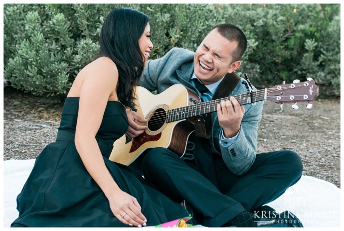 laughing couple | UCSD Engagement Photo | La Jolla Engagement Wedding Photographer | © www.kristinemariephotography.com