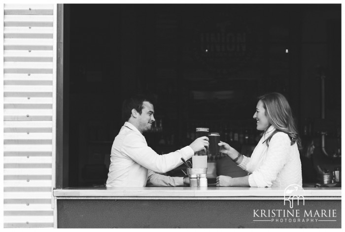 Union Kitchen and Tap Engagement Photo | Encinitas Wedding and Engagement Photographer | Kristine Marie Photography | © www.kristinemariephotography.com