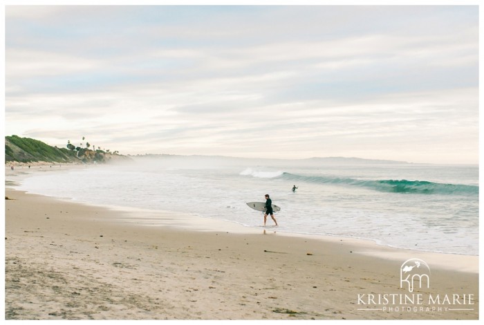 Swamis Beach Sunset Engagement Photo | Encinitas Wedding and Engagement Photographer | Kristine Marie Photography | © www.kristinemariephotography.com