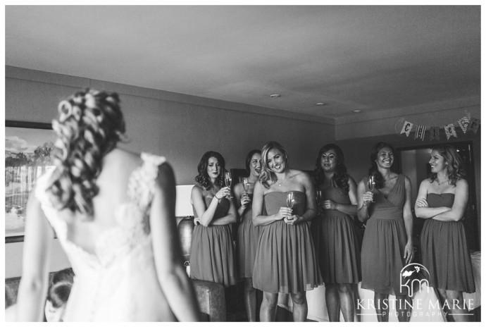 Bride and Bridesmaids Getting Ready | Temecula Creek Inn Wedding Photo | Temecula Wedding Photographer | Kristine Marie Photography | © www.kristinemariephotography.com