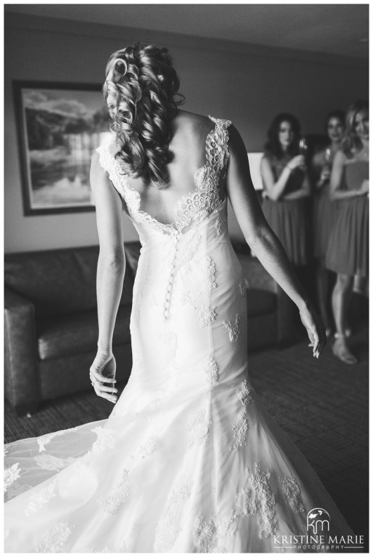 Back of Wedding Dress | Temecula Creek Inn Wedding Photo | Temecula Wedding Photographer | Kristine Marie Photography | © www.kristinemariephotography.com