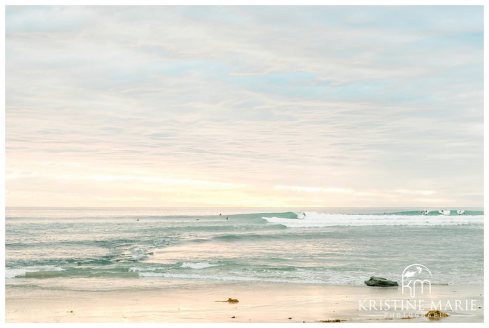 Swamis Beach Sunset Engagement Photo | Encinitas Wedding and Engagement Photographer | Kristine Marie Photography | © www.kristinemariephotography.com