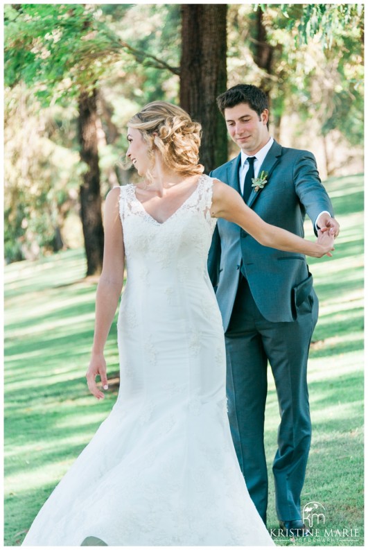 Groom Admires his Bride | Temecula Creek Inn Wedding Photo | Temecula Wedding Photographer | Kristine Marie Photography | © www.kristinemariephotography.com