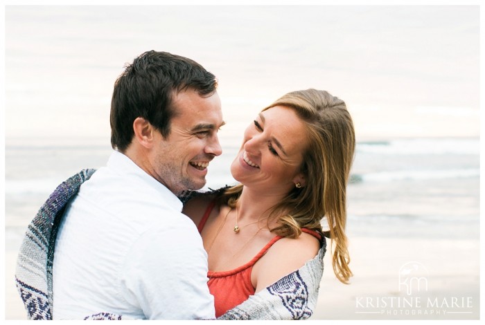 Swamis Beach Sunset Engagement Photo | Encinitas Wedding and Engagement Photographer | Kristine Marie Photography | © www.kristinemariephotography.com