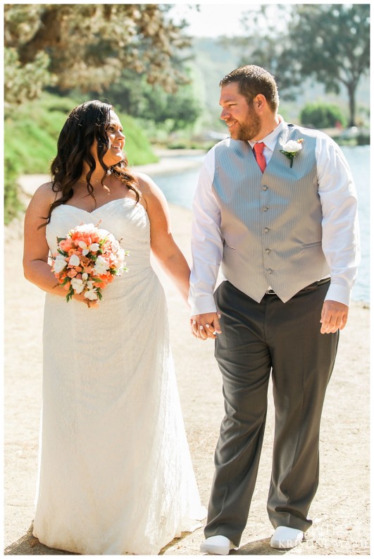  First Look | Lake Wedding | San Diego Wedding Photographer | © Kristine Marie Photography | www.kristinemariephotography.com