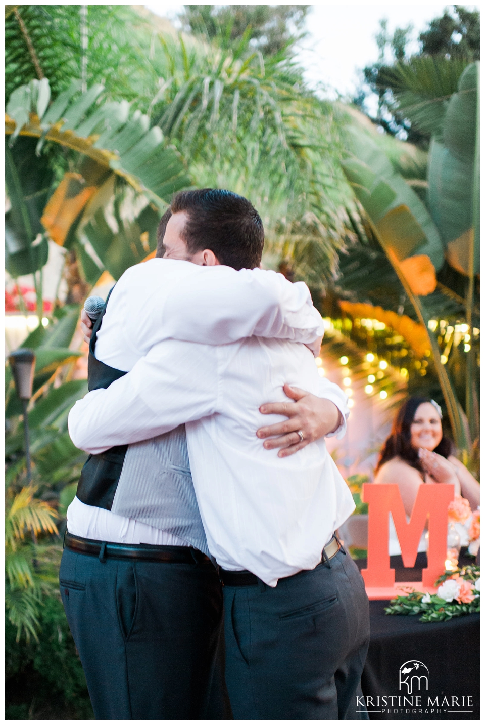 Best Man and Groom Embrace |  Isabella Bistro Wedding | San Diego Wedding Photographer | Kristine Marie Photography