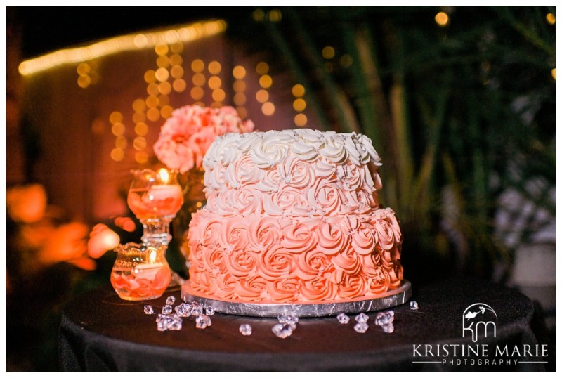 Coral Ombre Wedding Cake |  San Diego Wedding Photographer | © Kristine Marie Photography | www.kristinemariephotography.com