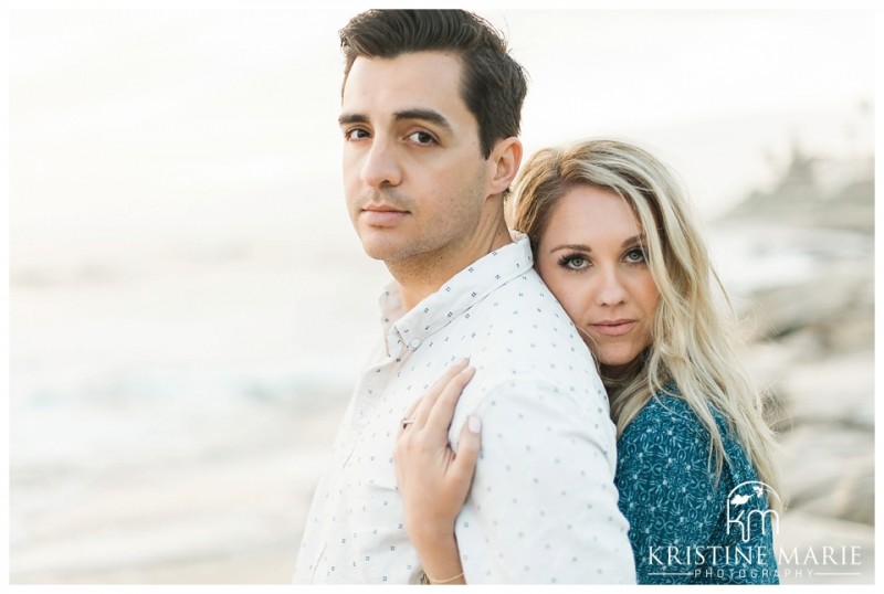 Beautiful Couple  Windandsea Beach Engagement Photo | La Jolla Wedding Photographer | Kristine Marie Photography | © www.kristinemariephotography.com