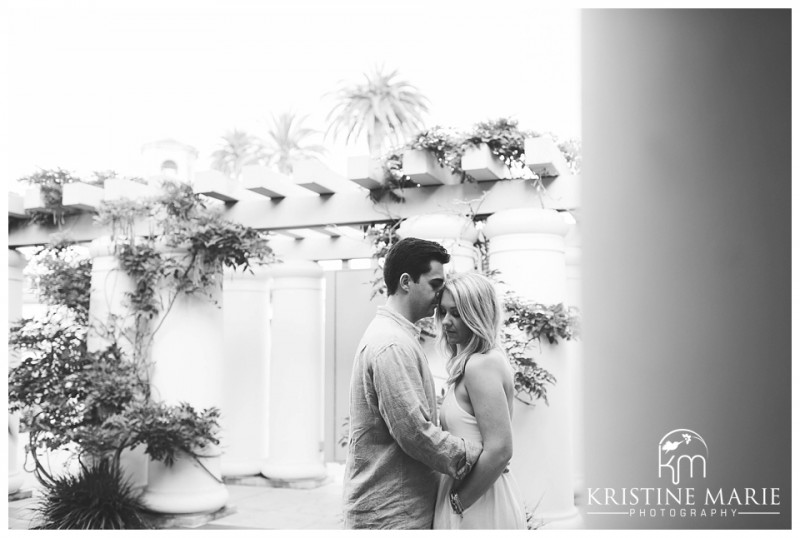 Black and White Photo of Couple  | La Jolla Engagement Photographer | Kristine Marie Photography | © www.kristinemariephotography.com