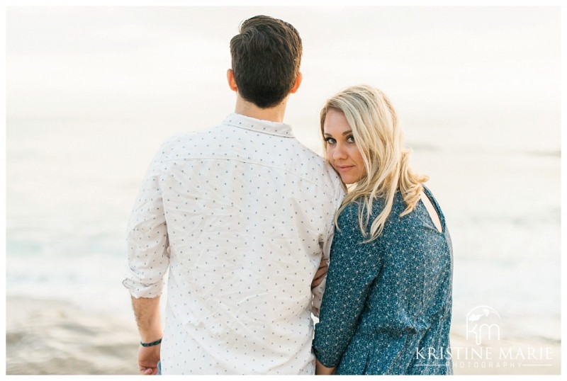 Beautiful Bride to Be  Windandsea Beach Engagement Photo | La Jolla Wedding Photographer | Kristine Marie Photography | © www.kristinemariephotography.com