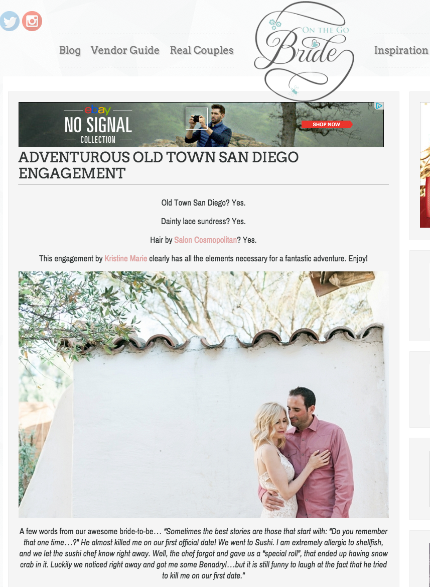 San Diego Old Town Presidio Park Engagement Featured On the Go Bride