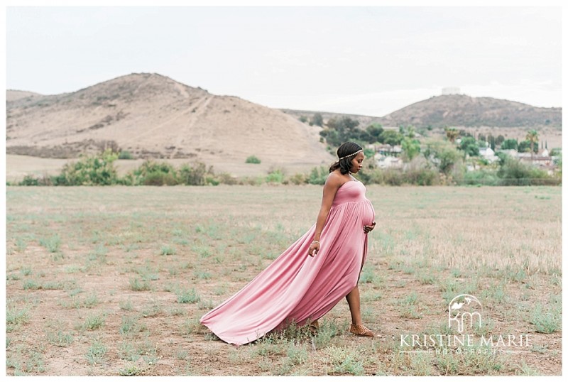 Flowy Pink Maternity Dress |  Poway San Diego Maternity Photographer | Kristine Marie Photography © www.kristinemariephotography.com