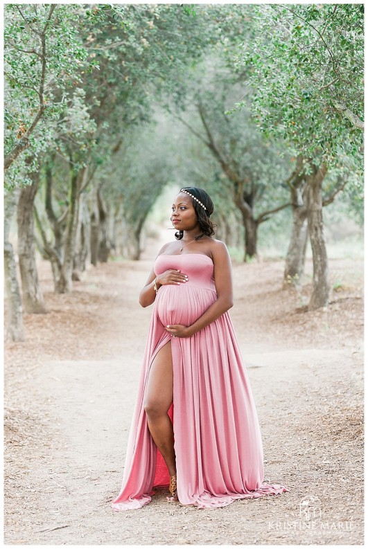 Beautiful Mom to Be Holding Her Pregnant Belly |  Poway San Diego Maternity Photographer | Kristine Marie Photography © www.kristinemariephotography.com