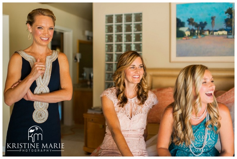 Bridesmaids getting ready photo | Fairbanks Ranch Country Club Wedding Photos | Kristine Marie Photography © www.kristinemariephotography.com