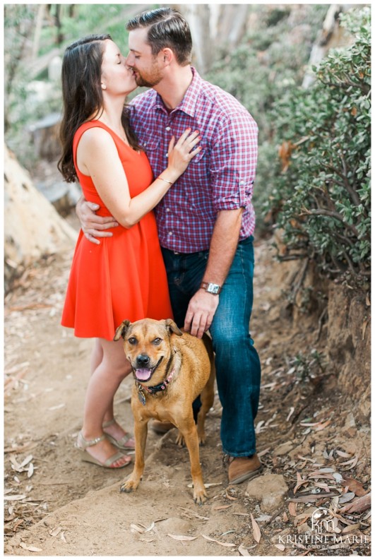 Engagement in San Diego with Dog | Murphy Canyon San Diego Engagement Photo | Kristine Marie Photography | © www.kristinemariephotography.com