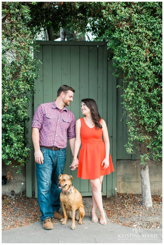 Engagement Photo with Dog Engagement in San Diego with Dog | Banker's Hill San Diego Engagement Photo | Kristine Marie Photography | © www.kristinemariephotography.com