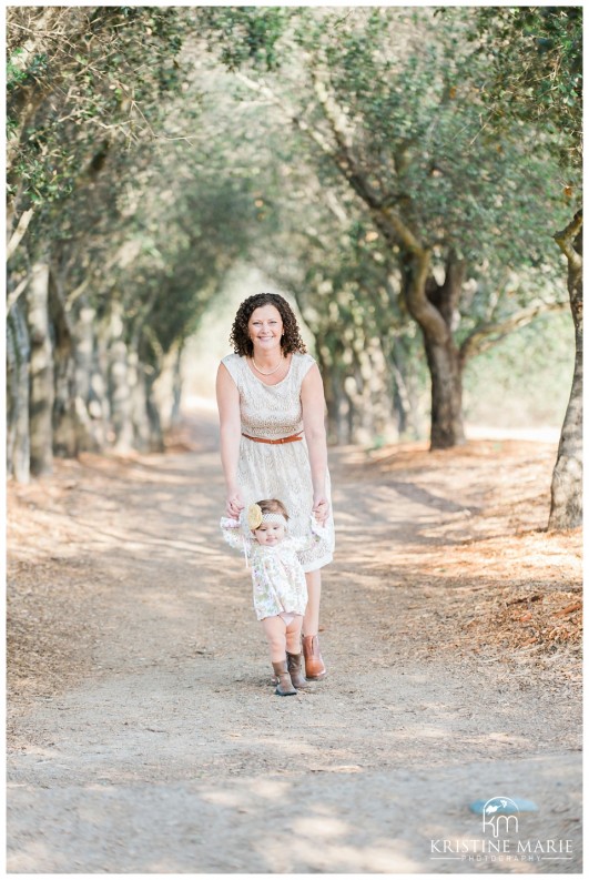 Mommy Walking with Her Baby Daughter | San Diego Poway Baby Photographer | Kristine Marie Photography © www.kristinemariephotography.com 