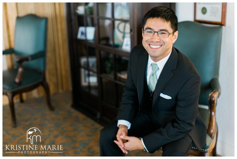 Portrait of Groom | The Thursday Club San Diego Wedding Photographer | Kristine Marie Photography | © www.kristinemariephotography.com