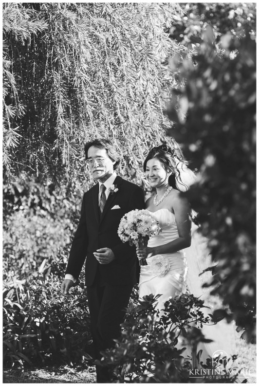 Father of Bride Walking down the Aisle with Daughter | The Thursday Club San Diego Wedding Photographer | Kristine Marie Photography | © www.kristinemariephotography.com