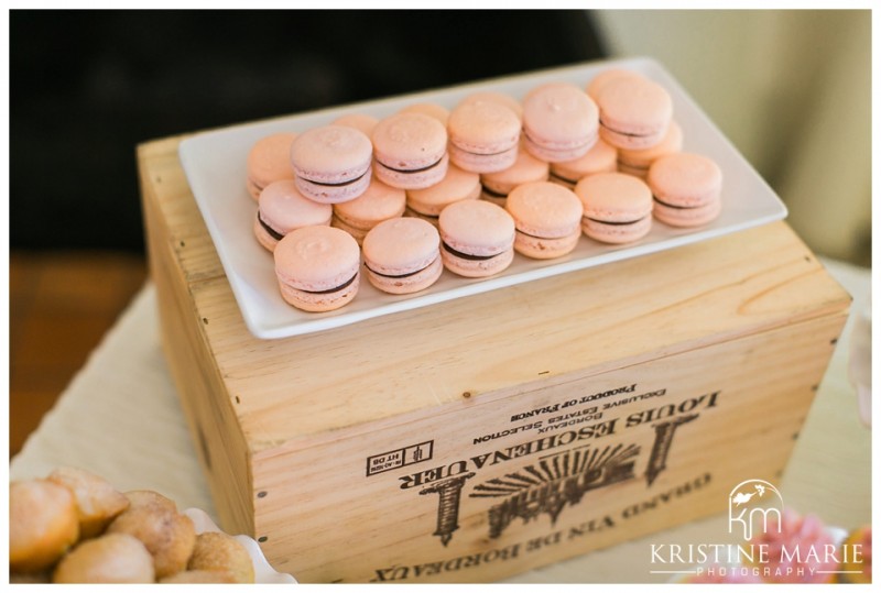 French Macarons Wedding Dessert | The Thursday Club San Diego Wedding Photographer | Kristine Marie Photography | © www.kristinemariephotography.com