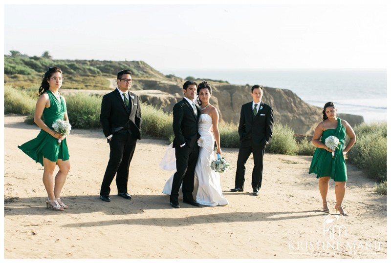 Bridal Party at Sunset Cliffs | Sunset Cliffs Wedding Photo | Thursday Club | San Diego Wedding Photographer | Kristine Marie Photography | © www.kristinemariephotography.com