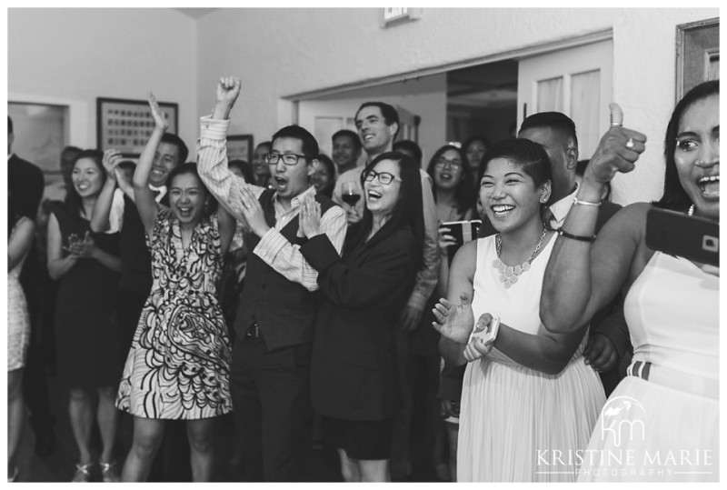 candid photo of wedding guests | Thursday Club | San Diego Wedding Photographer | Kristine Marie Photography | © www.kristinemariephotography.com