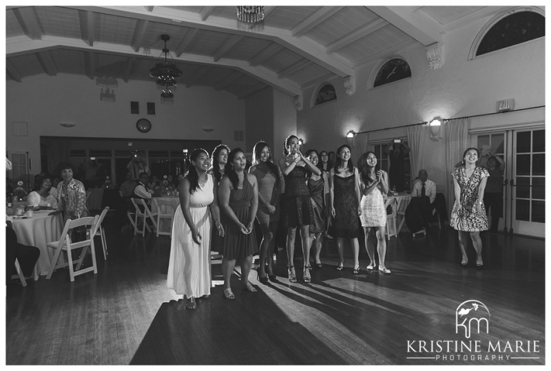 bouquet toss | Thursday Club | San Diego Wedding Photographer | Kristine Marie Photography | © www.kristinemariephotography.com