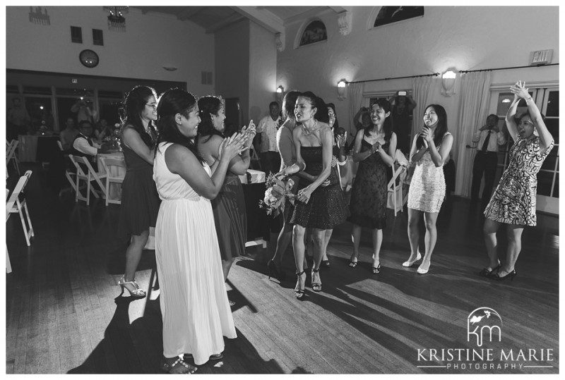 bouquet toss | Thursday Club | San Diego Wedding Photographer | Kristine Marie Photography | © www.kristinemariephotography.com