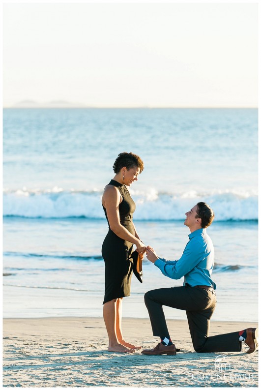 Surprise Sunset Proposal Coronado San Diego Beach Photographer | Kristine Marie Photography | © www.kristinemariephotography.com (10)