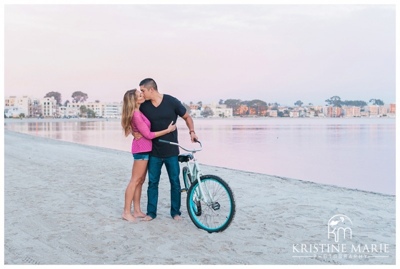 Romantic Sunset Engagement Boats and Beach Cruisers | Mission Bay San Diego Photographer | Kristine Marie Photography © www.kristinemariephotography.com (18)