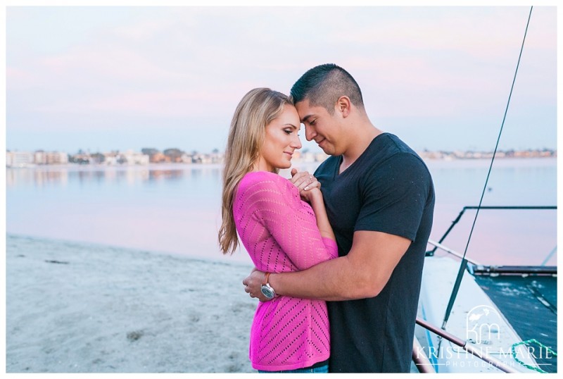 Romantic Sunset Engagement Boats and Beach Cruisers | Mission Bay San Diego Photographer | Kristine Marie Photography © www.kristinemariephotography.com (20)