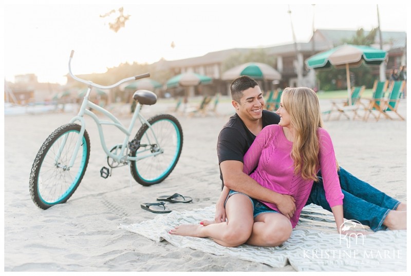 Romantic Sunset Engagement Boats and Beach Cruisers | Mission Bay San Diego Photographer | Kristine Marie Photography © www.kristinemariephotography.com (9)