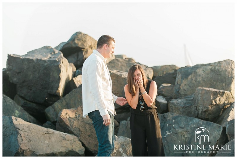 Romantic Hotel Del Coronado Beach Surprise Proposal San Diego Sunset Engagement Photographer | © Kristine Marie Photography | www.kristinemariephotography.com (7)