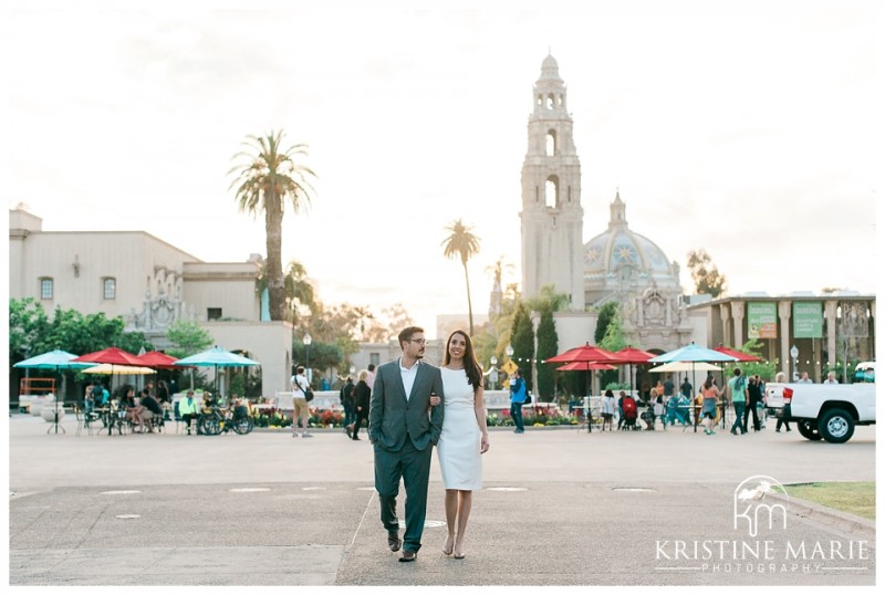 Scenic Photo of Balboa Park Plaza | Balboa Park Engagement Photo | © Kristine Marie Photography | www.kristinemariephotography.com