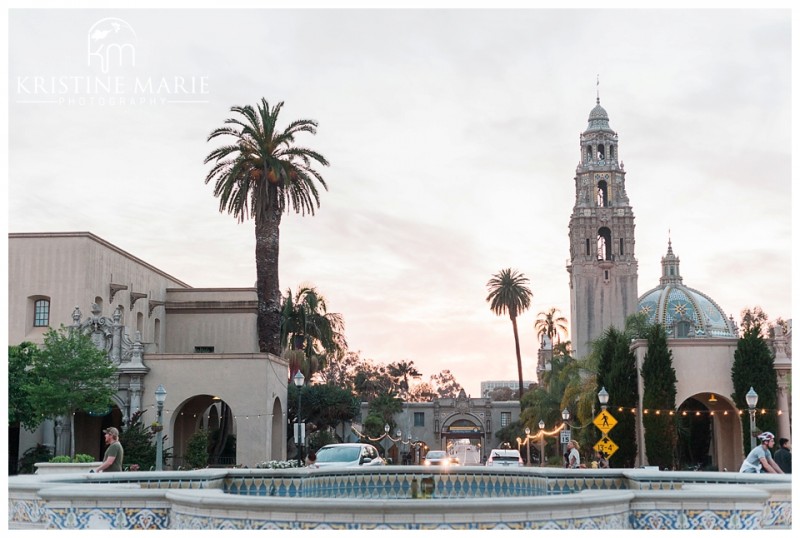 Sunset sky | Museum of Man | Balboa Park Engagement Photo | © Kristine Marie Photography | www.kristinemariephotography.com