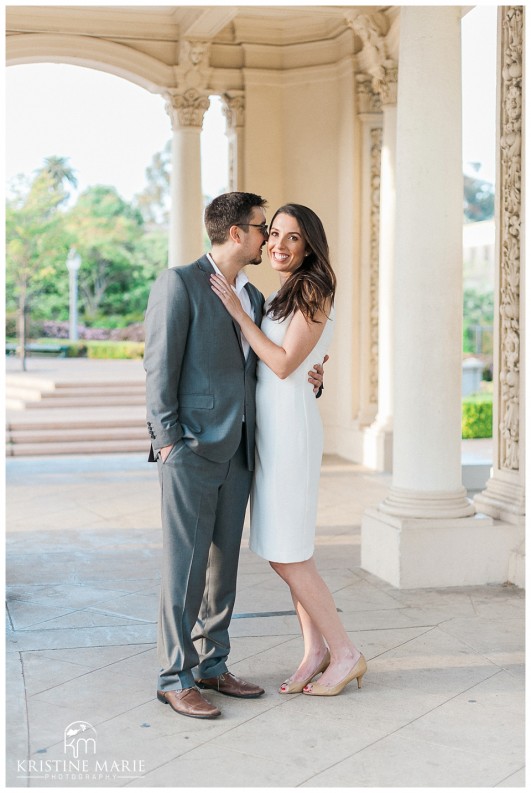 Formal engagement session | Organ Pavilion | Balboa Park Engagement Photo | © Kristine Marie Photography | www.kristinemariephotography.com