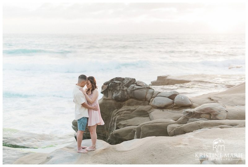 Romantic Sunset Windandsea Beach La Jolla San Diego Engagement Photo | © Kristine Marie Photography www.kristinemariephotography.com (10)