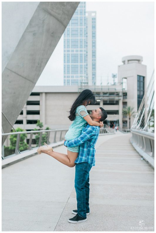 Downtown San Diego Gaslamp Convention Center Engagement Photo | © Kristine Marie Photography www.kristinemariephotography.com (9)