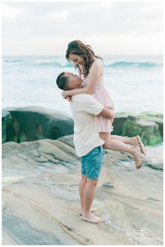 Romantic Sunset Windandsea Beach La Jolla San Diego Engagement Photo | © Kristine Marie Photography www.kristinemariephotography.com (15)