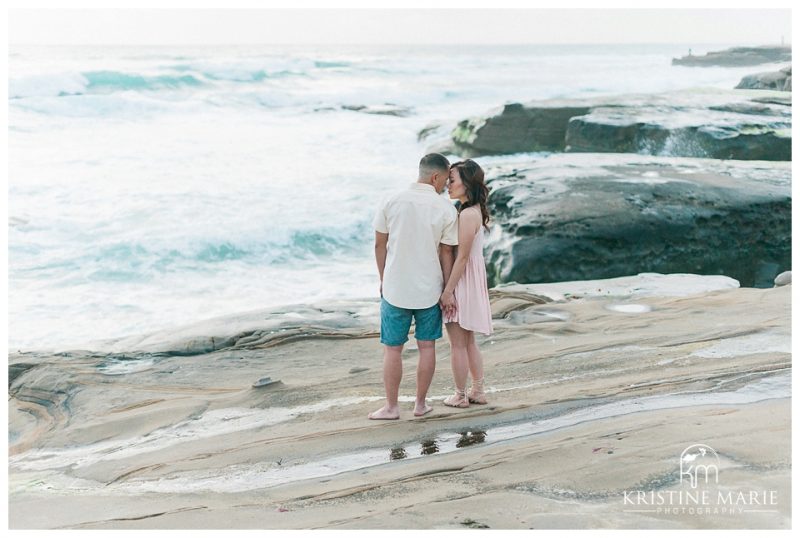 Romantic Sunset Windandsea Beach La Jolla San Diego Engagement Photo | © Kristine Marie Photography www.kristinemariephotography.com (16)