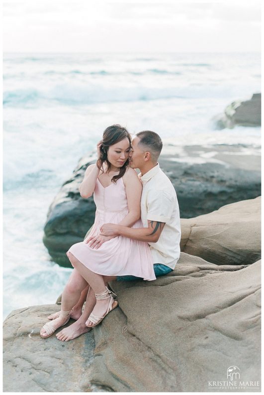 Romantic Sunset Windandsea Beach La Jolla San Diego Engagement Photo | © Kristine Marie Photography www.kristinemariephotography.com (17)