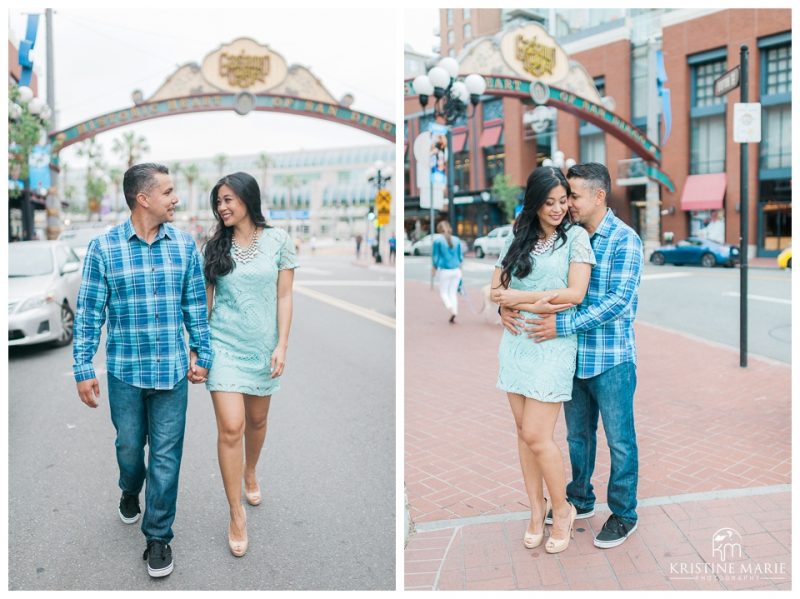 Downtown San Diego Gaslamp Convention Center Engagement Photo | © Kristine Marie Photography www.kristinemariephotography.com (3)